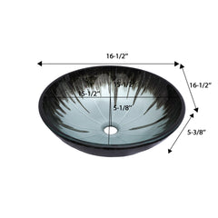 Lordear 16.5'' X 16.5'' Tempered Glass Bathroom Vessel Sink with Pop-up Drain