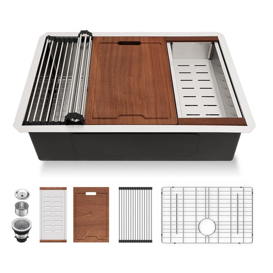 Lordear 27'' Stainless Steel Undermount Workstation Kitchen Sink
