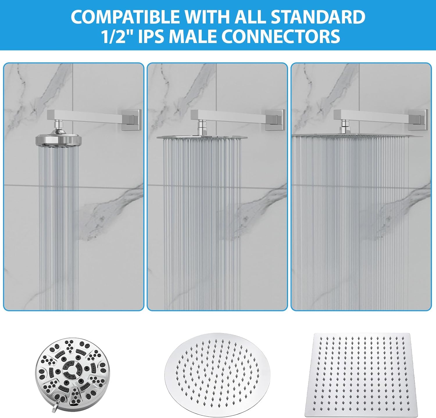 Lordear 16" Stainless Steel Wall Mounted Standpipe Shower Extension Arm from Lordear