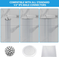 Lordear 16" Stainless Steel Wall Mounted Standpipe Shower Extension Arm from Lordear