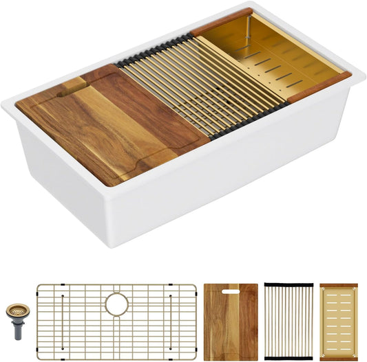 Lordear 30-Inch Undermount Kitchen Sink Single Bowl