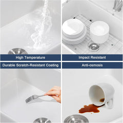 Lordear 24'' x 18'' White Ceramic Apron Front Single Bowl Farmhouse Kitchen Sink from Lordear