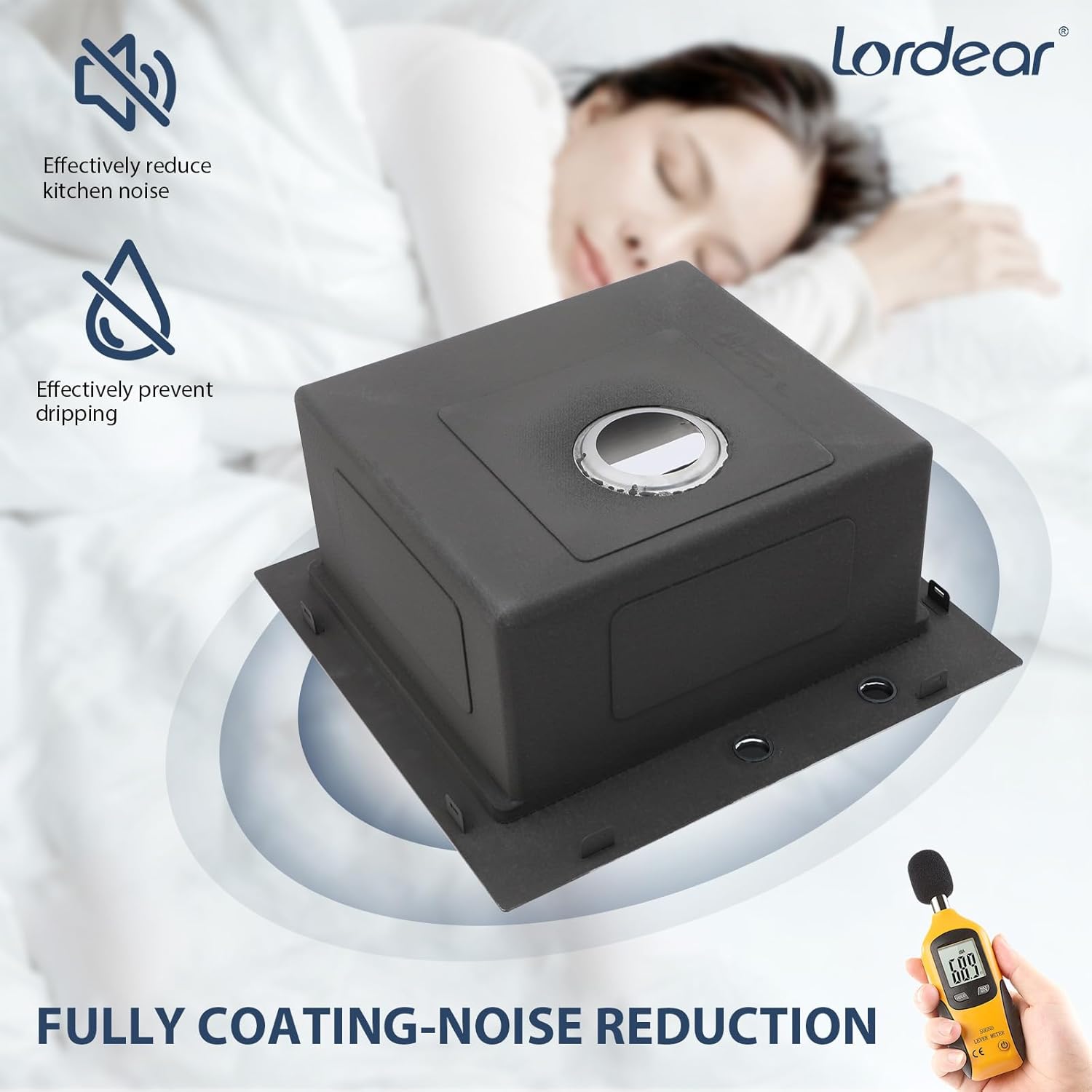 Lordear 21'' Stainless Steel Drop-in Single Bowl Outdoor Workstation Bar Sink with Pull-out Faucet and Cover from Lordear