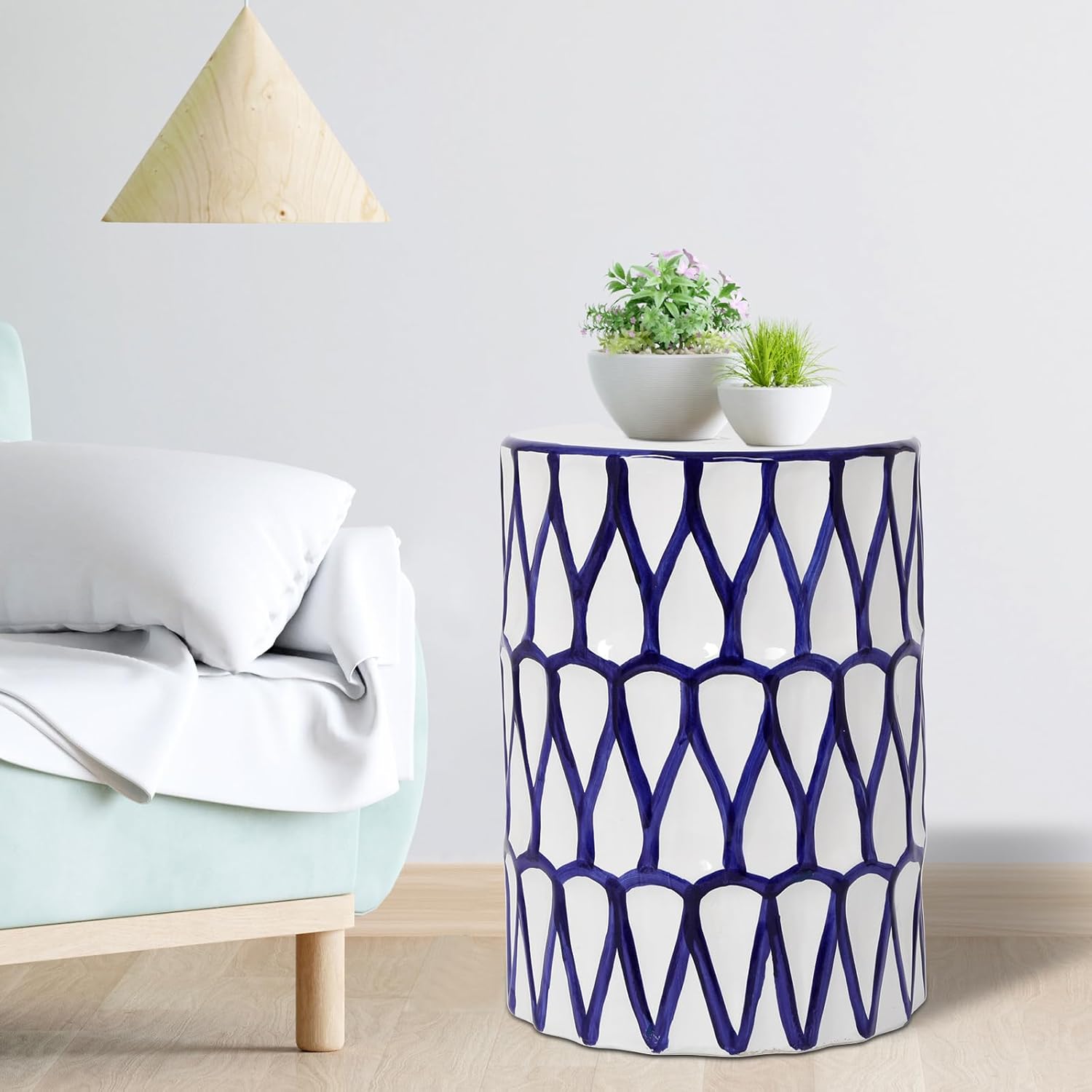 Lordear 17'' Ceramic Contemporary Modern Outdoor Garden Stool from Lordear