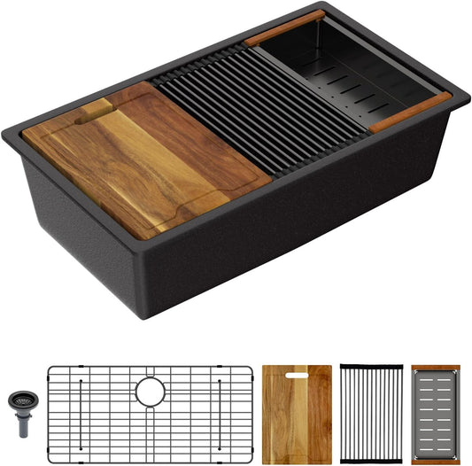 Lordear 30-Inch Undermount Kitchen Sink Single Bowl