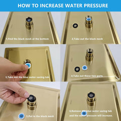 Lordear Stainless Steel High Pressure Square Rain Shower Head from Lordear