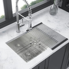 Lordear 21 Laundry Sink 21"/ 23" x 18" x 12" Undermount Utility Sink Single Bowl Sink 16 Gauge Stainless Steel Sink Deep Laundry Room Sink from Lordear