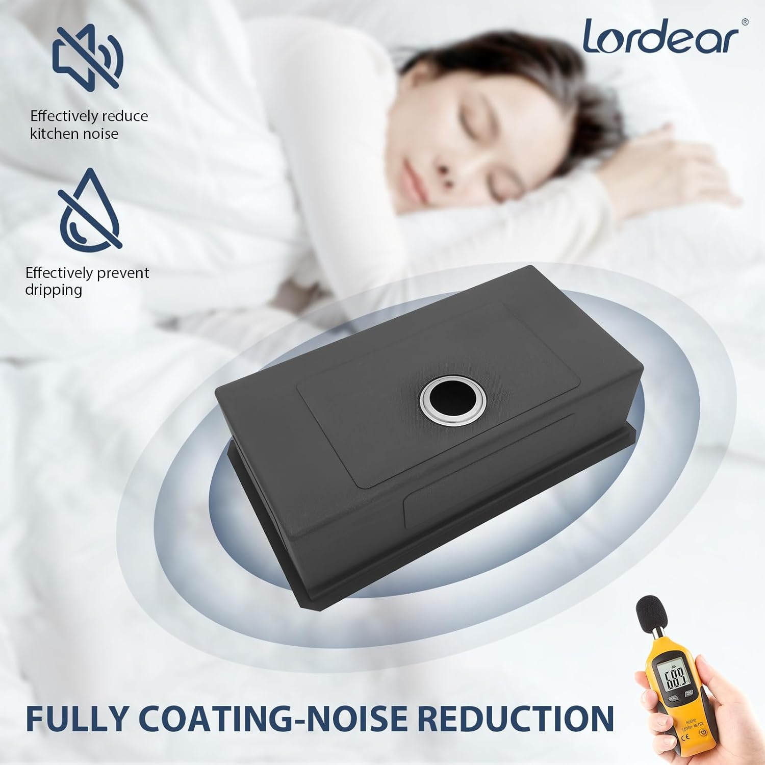 Lordear Stainless Steel Undermount Single Bowl Workstation Kitchen Sink from Lordear