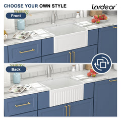 Lordear 24x18x10 Inch Farmhouse Kitchen Sink Single Bowl