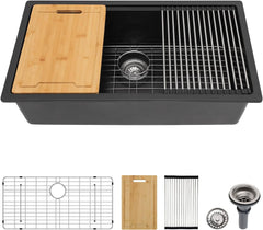 Lordear Granite Composite Single Bowl Workstation Kitchen Sink