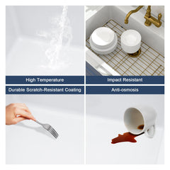 Lordear 33" White Drop In Kitchen Sink Fireclay