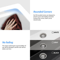 Lordear 32" Quartz Undermount Single Bowl Workstation Kitchen Sink from Lordear