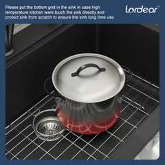 Lordear 33x22x9 Inch Drop-In Kitchen Sink Single Bowl