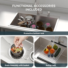 Lordear Stainless Steel Drop-In Single Bowl Kitchen Sink from Lordear