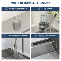 Lordear 31 Inch Drop-In Workstation Kitchen Sink