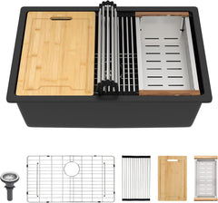 Lordear Granite Composite Single Bowl Workstation Kitchen Sink