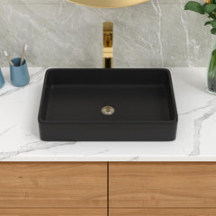 Lordear Ceramic Drop-in Rectangle Bathroom Vessel Sink
