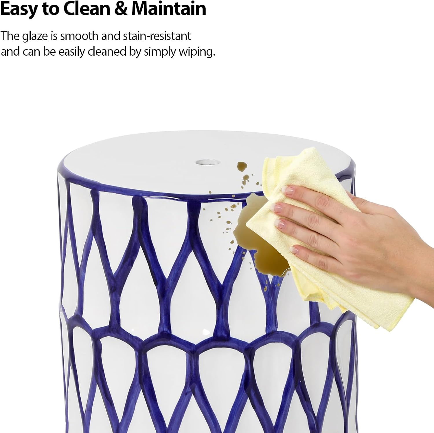 Lordear 17'' Ceramic Contemporary Modern Outdoor Garden Stool from Lordear