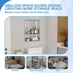 Lordear 21" x 17" Stainless Steel Rectangle Double Built-in Bathroom Niche from Lordear