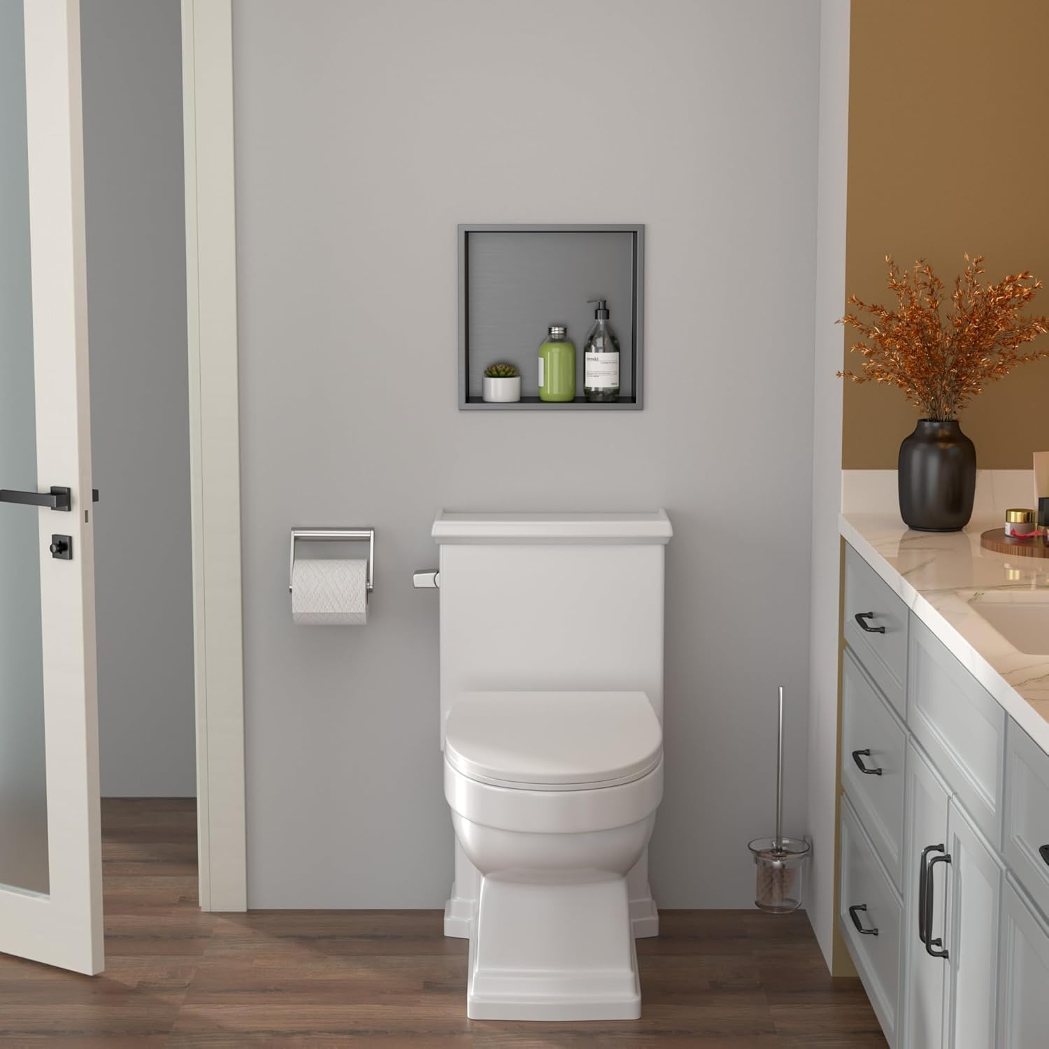 Lordear 12" x 12" Stainless Steel Bathroom Square Recessed Wall Niche from Lordear