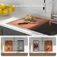 Lordear 30 Inch Drop-In Workstation Kitchen Sink