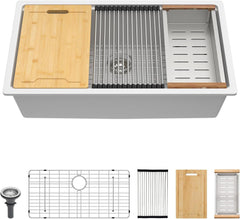 Lordear Granite Composite Single Bowl Workstation Kitchen Sink