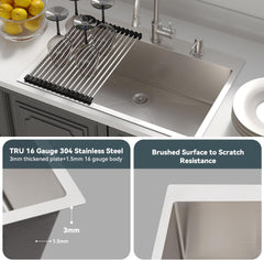 Lordear Stainless Steel Drop-In Single Bowl Kitchen Sink from Lordear
