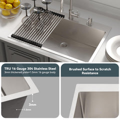 Lordear 33 '' Drop In Kitchen Sink Single Bowl