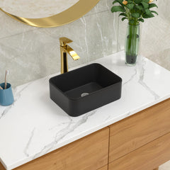 Lordear 16'' x 12'' Ceramic Rectangular Drop-in Bathroom Vessel Sink