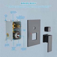 Lordear Stainless Steel Wall Mounted High Pressure Shower System Faucet Set from Lordear