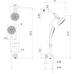 Lordear Stainless Steel Spa Rain Shower Head Combo