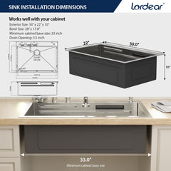 Lordear 30 Inch Drop-In Kitchen Sink