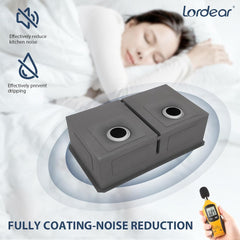 Lordear Double Bowl Undermount Low Divide Stainless Steel Kitchen Sink