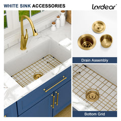Lordear 32'' Undermount Kitchen Sink Fireclay