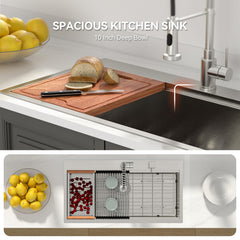 Lordear 36 Inch Drop-In Workstation Kitchen Sink
