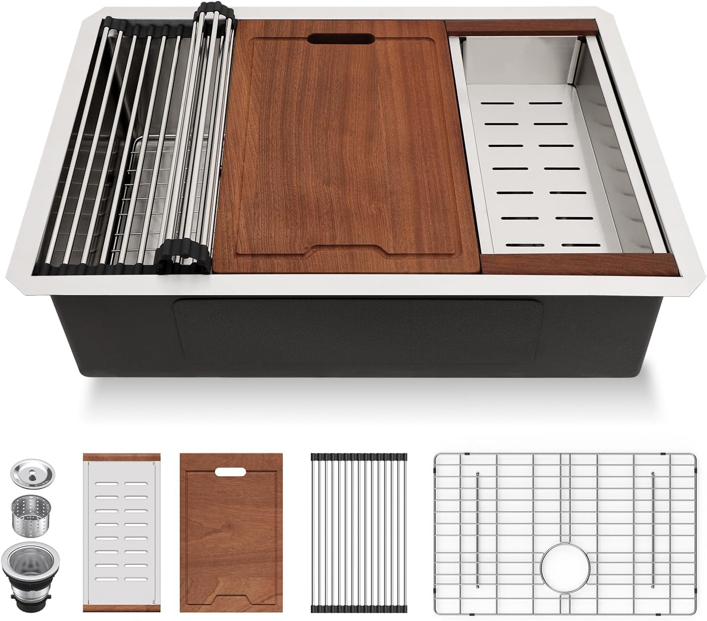 Lordear Stainless Steel Undermount Single Bowl Workstation Kitchen Sink from Lordear