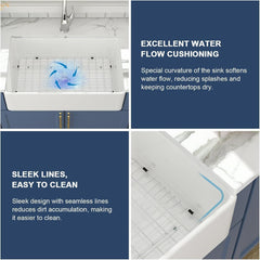 Lordear Apron Front Single Bowl Fireclay Farmhouse Sink