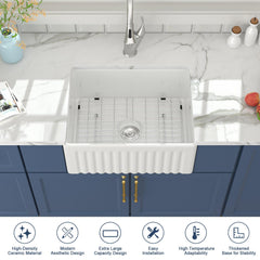 Lordear 24x18x10 Inch Farmhouse Kitchen Sink Single Bowl