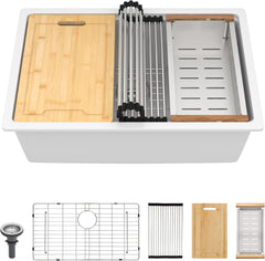 Lordear Granite Composite Single Bowl Workstation Kitchen Sink