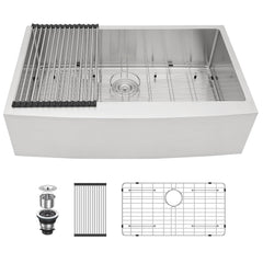 Lordear Apron Front Stainless Steel Farmhouse Sink
