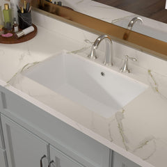 Lordear 20x14-Inch White Ceramic Undermount Bathroom Sink