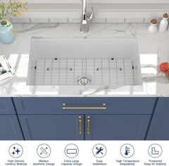 Lordear 32'' White Ceramic Undermount Single Bowl Kitchen Sink  from Lordear