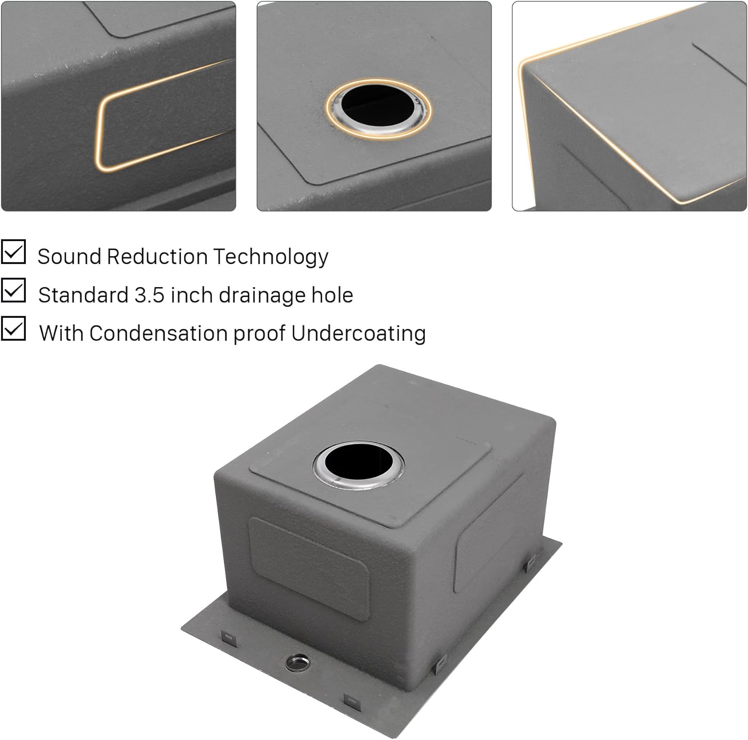 Lordear 15"x 20" Stainless Steel Single Bowl Drop-in Bar Sink from Lordear