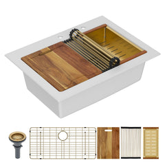 Lordear 30-Inch Drop-In Kitchen Sink Single Bowl