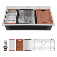Lordear 36 Inch Drop-In Workstation Kitchen Sink