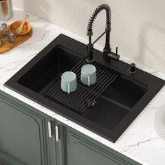 Lordear 30x22x9 Inch Drop In Kitchen Sink Single Bowl