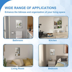 Lordear 21" x 17" Stainless Steel Rectangle Double Built-in Bathroom Niche from Lordear