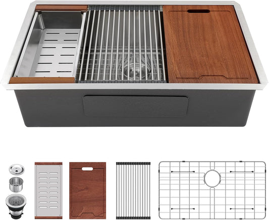 Lordear Stainless Steel Undermount Single Bowl Workstation Kitchen Sink  from Lordear
