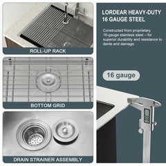 Lordear 25x22 Inch Drop-In Laundry Sink