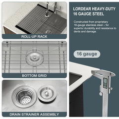 Lordear 22x22 Inch Drop-In Laundry Sink